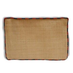 RALPH LAUREN 100% Raffia Envelope Boho Purse Beaded Edge Bag Natural